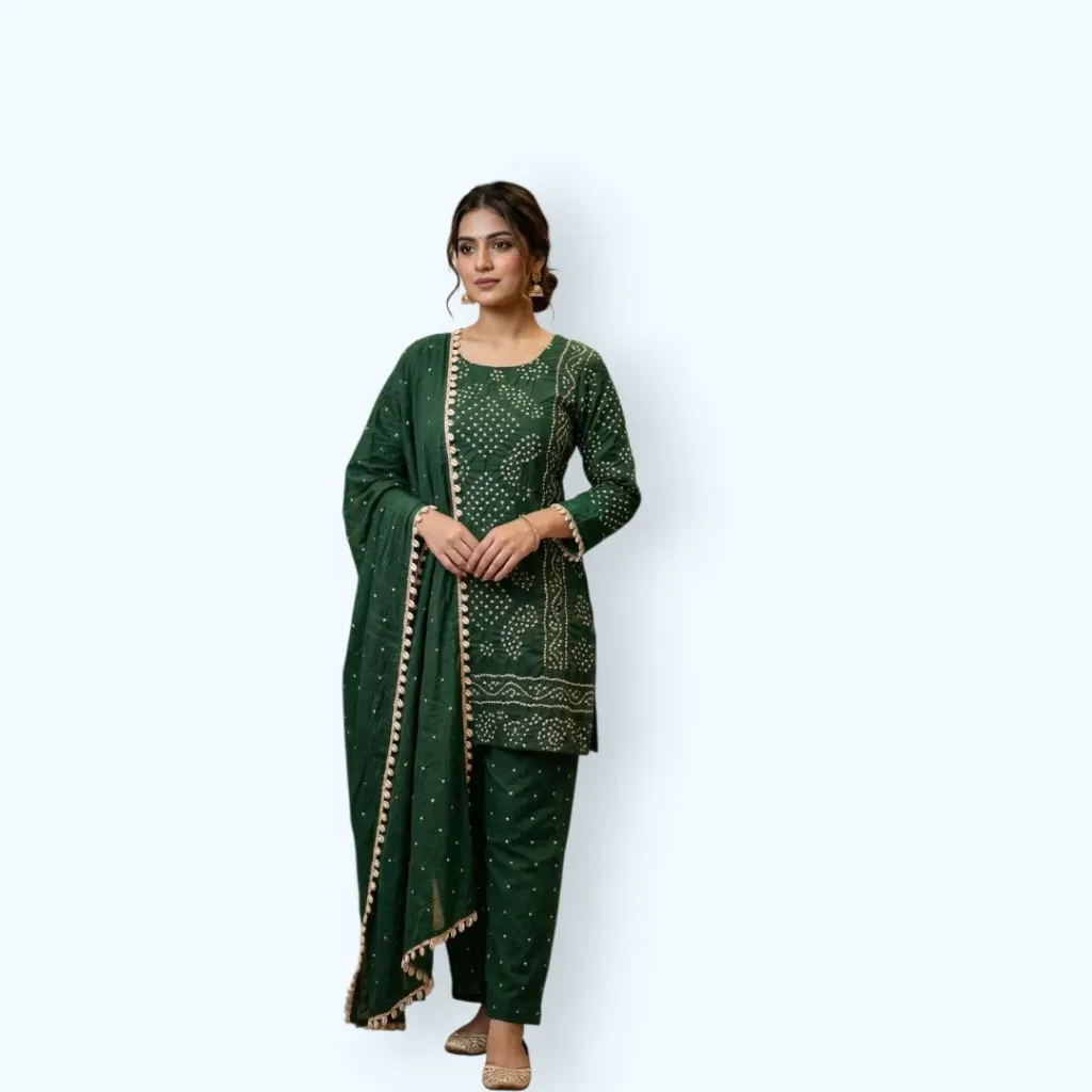 Pure cotton Bandhani dress material