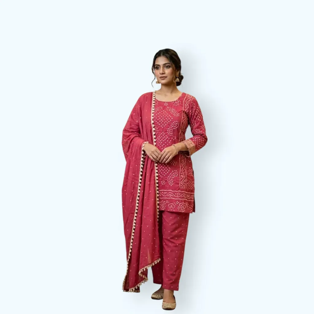 Pure cotton Bandhani dress material