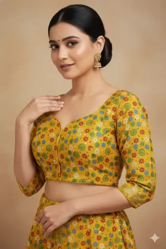 Printed Cotton Blouse Piece